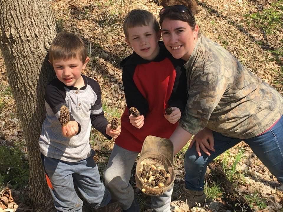 Matt's family hunting mushrooms